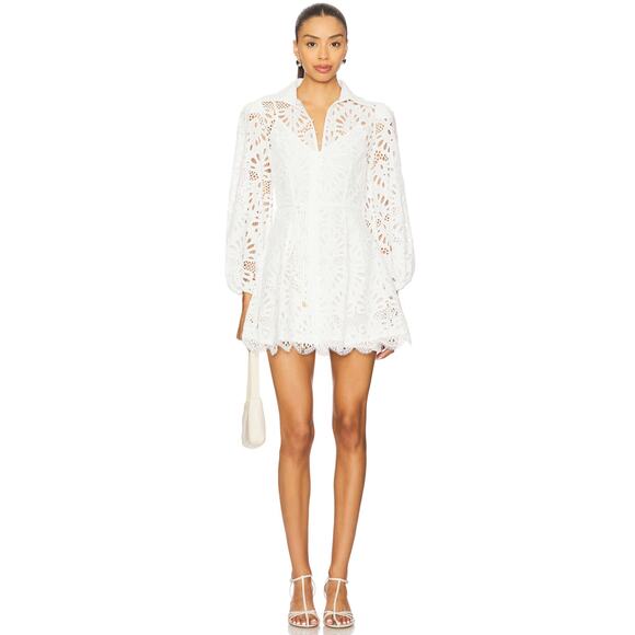 ELLIATT Carli Mini Shirtdress in Ivory - Picture 1 of 11